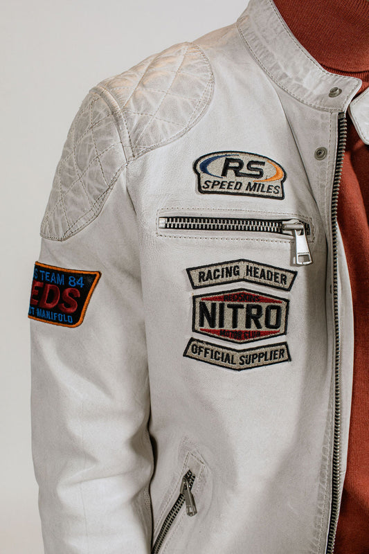 Blouson en cuir blanc NITRO BARCELONA