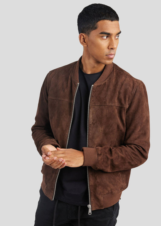 Blouson en cuir marron BOWER 2 AFRICAN