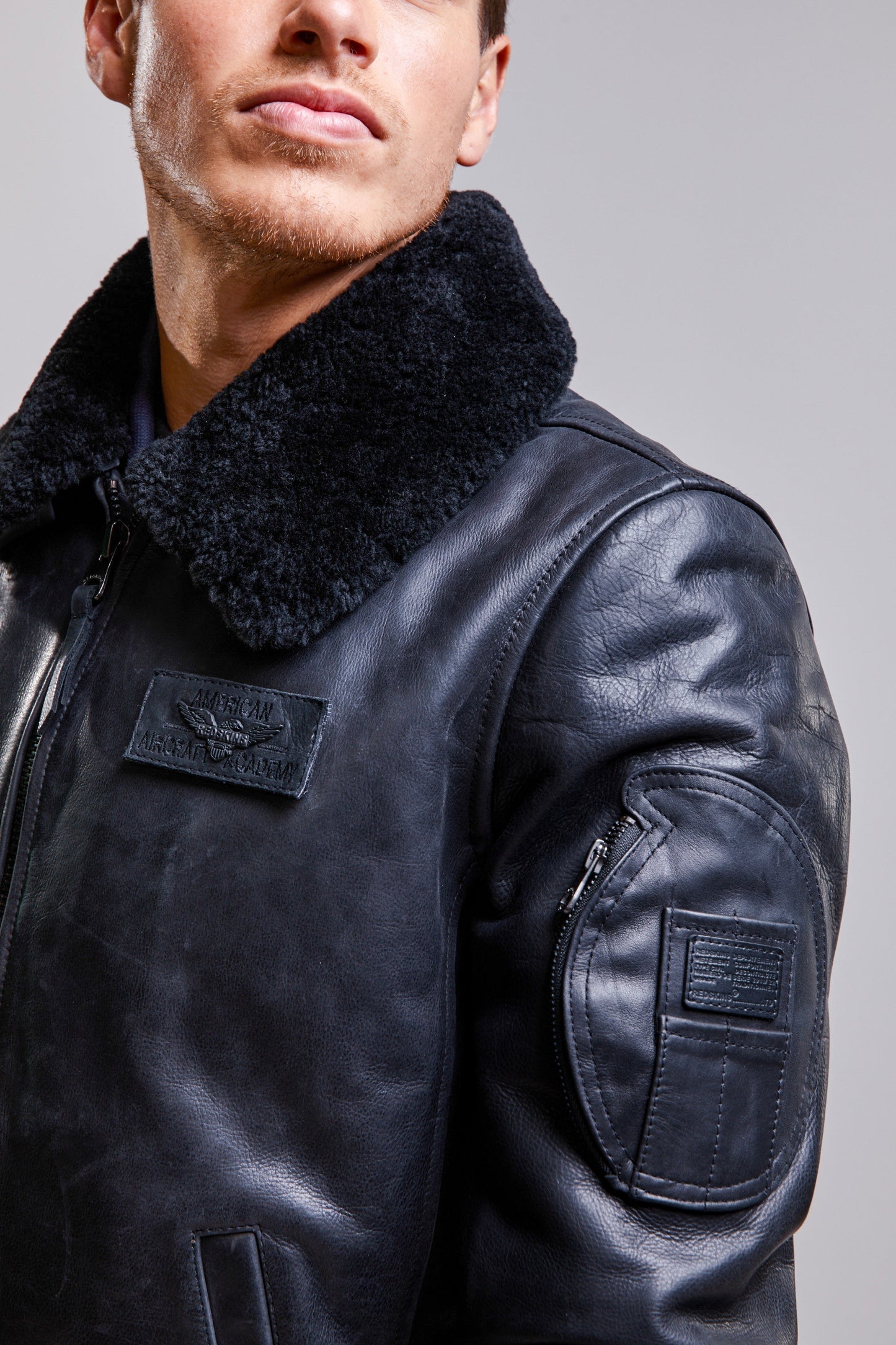 Blouson en cuir noir COMMANDER STRICKING