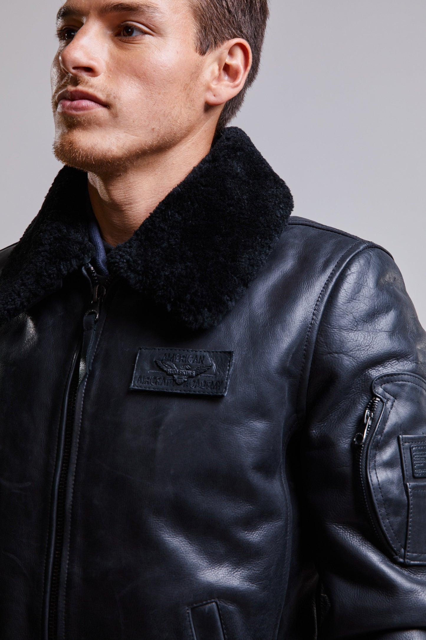 Blouson en cuir noir COMMANDER STRICKING