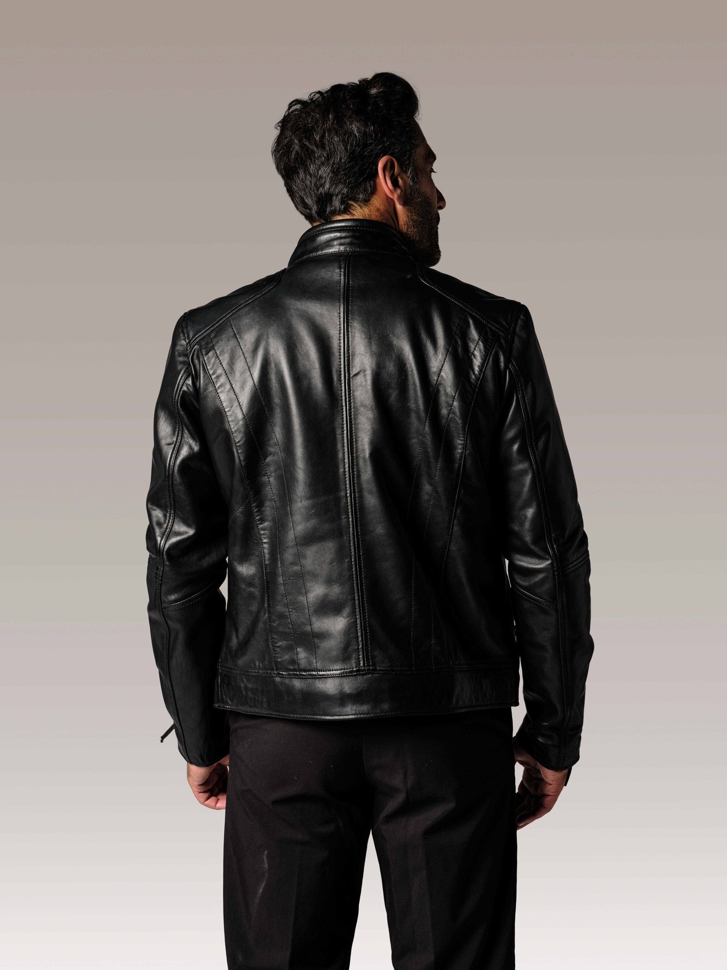Blouson En Cuir noir DRAKE HOLSTER