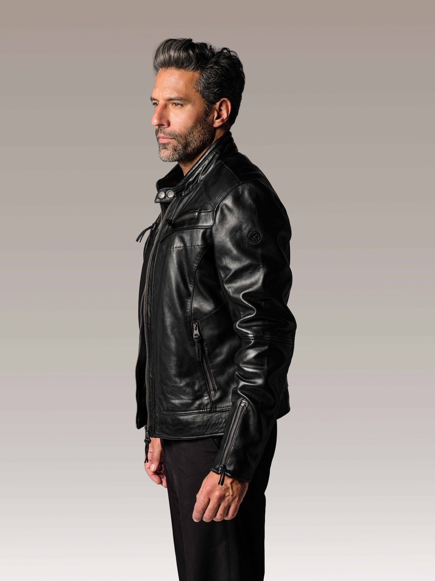 Blouson En Cuir noir DRAKE HOLSTER