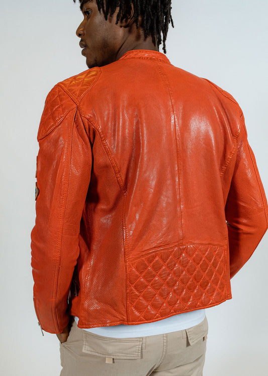 Blouson en cuir orange NITRO BARCELONA