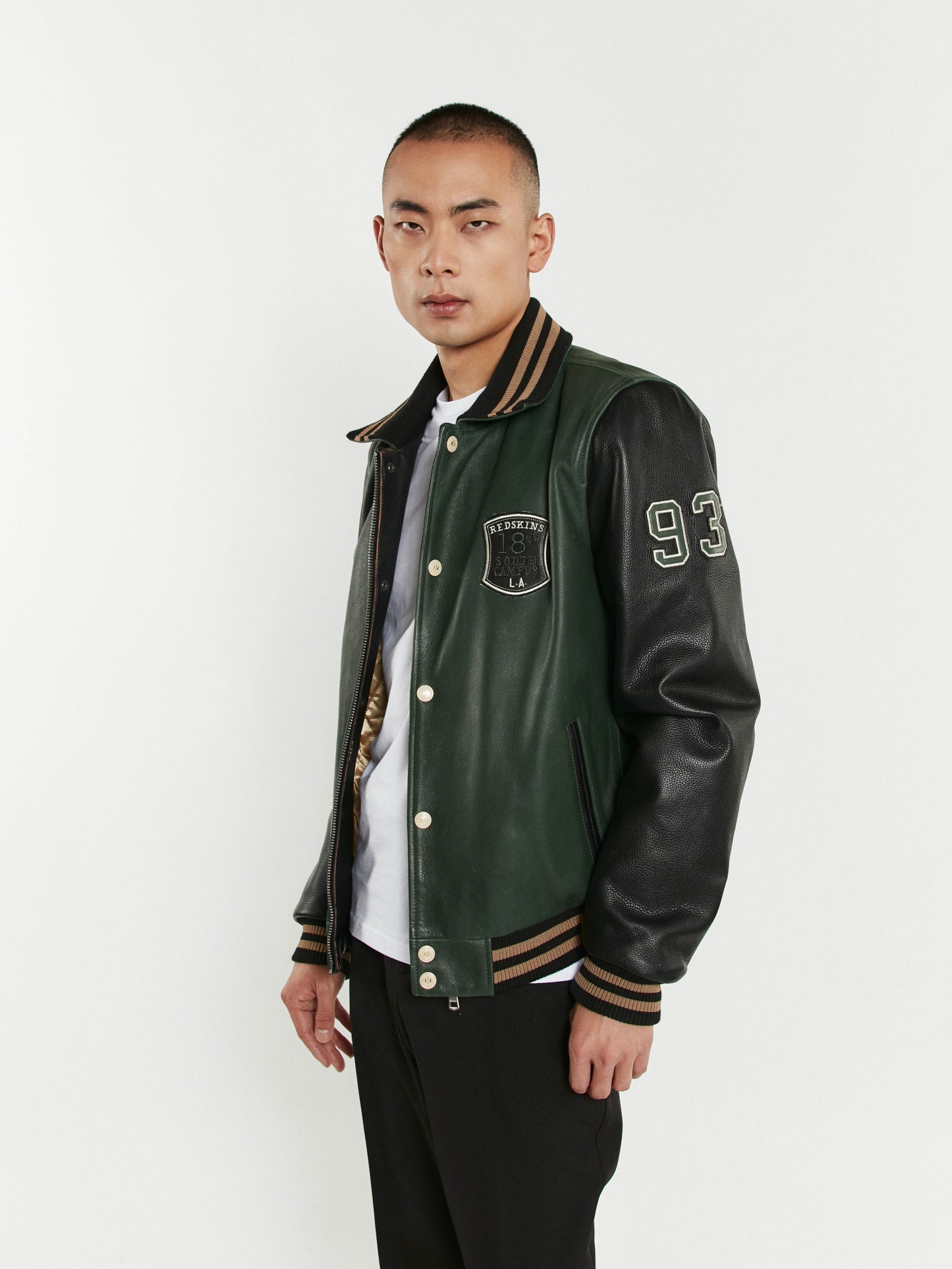 Blouson en cuir vert SKATBOARD COHIBA