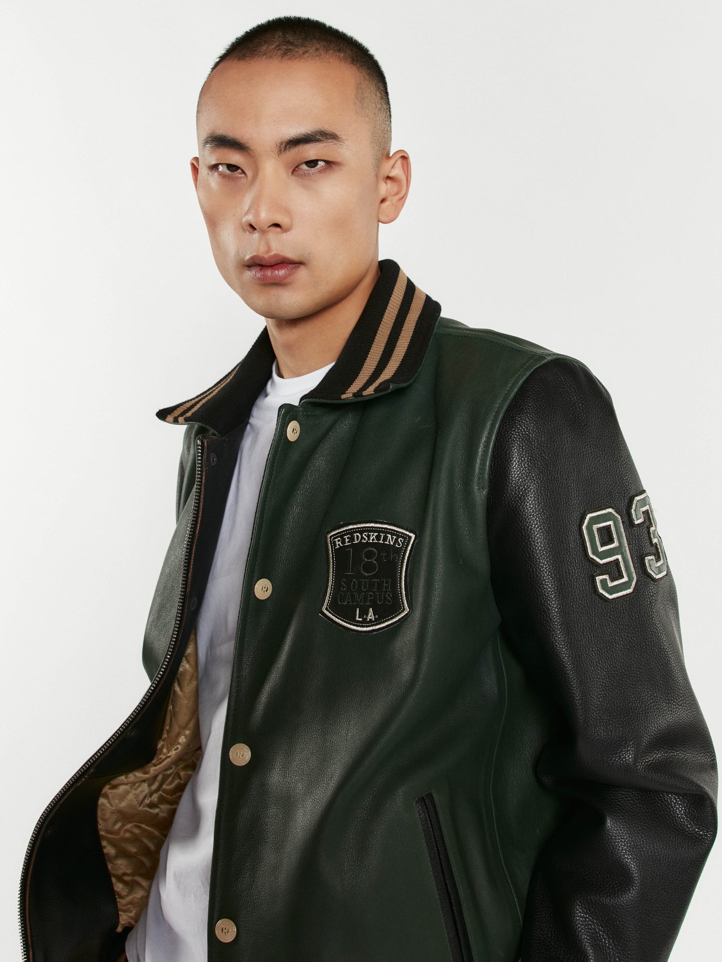Blouson en cuir vert SKATBOARD COHIBA
