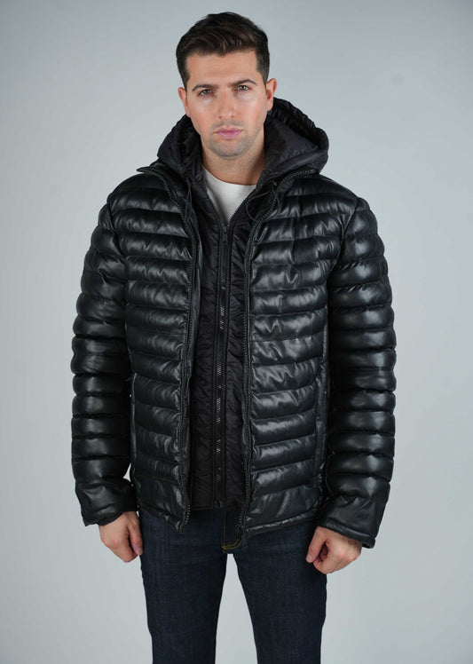 Blouson en cuir noir LORD OSLO