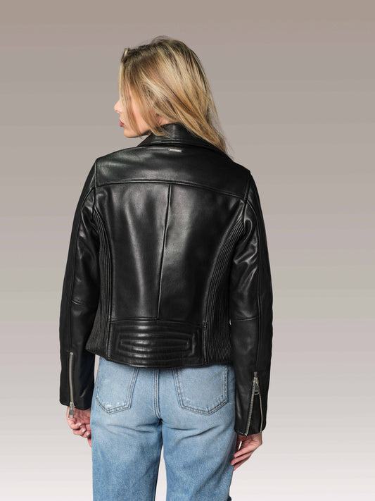 Blouson en cuir noir ALICIA TOKYO