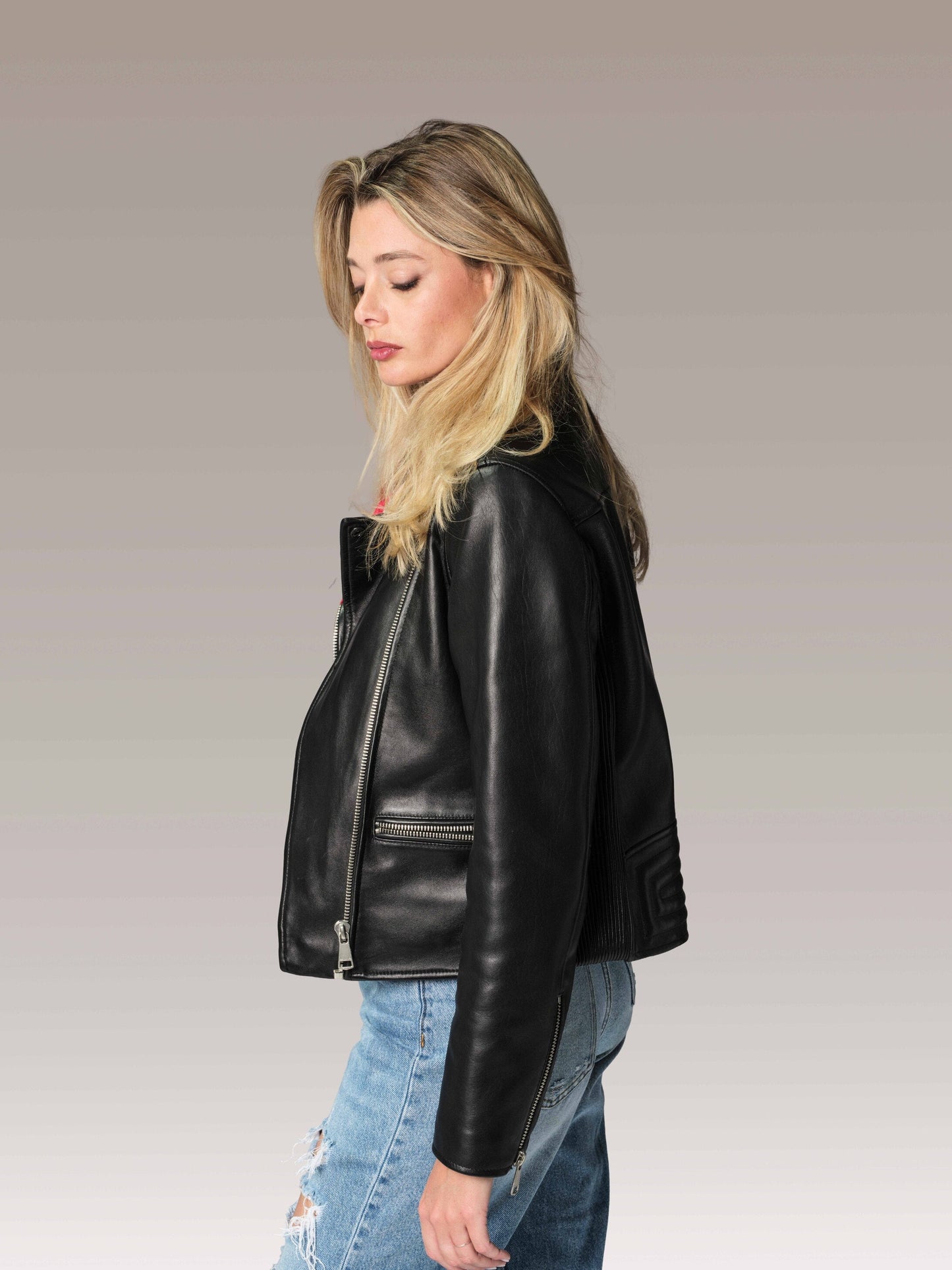 Blouson en cuir noir ALICIA TOKYO