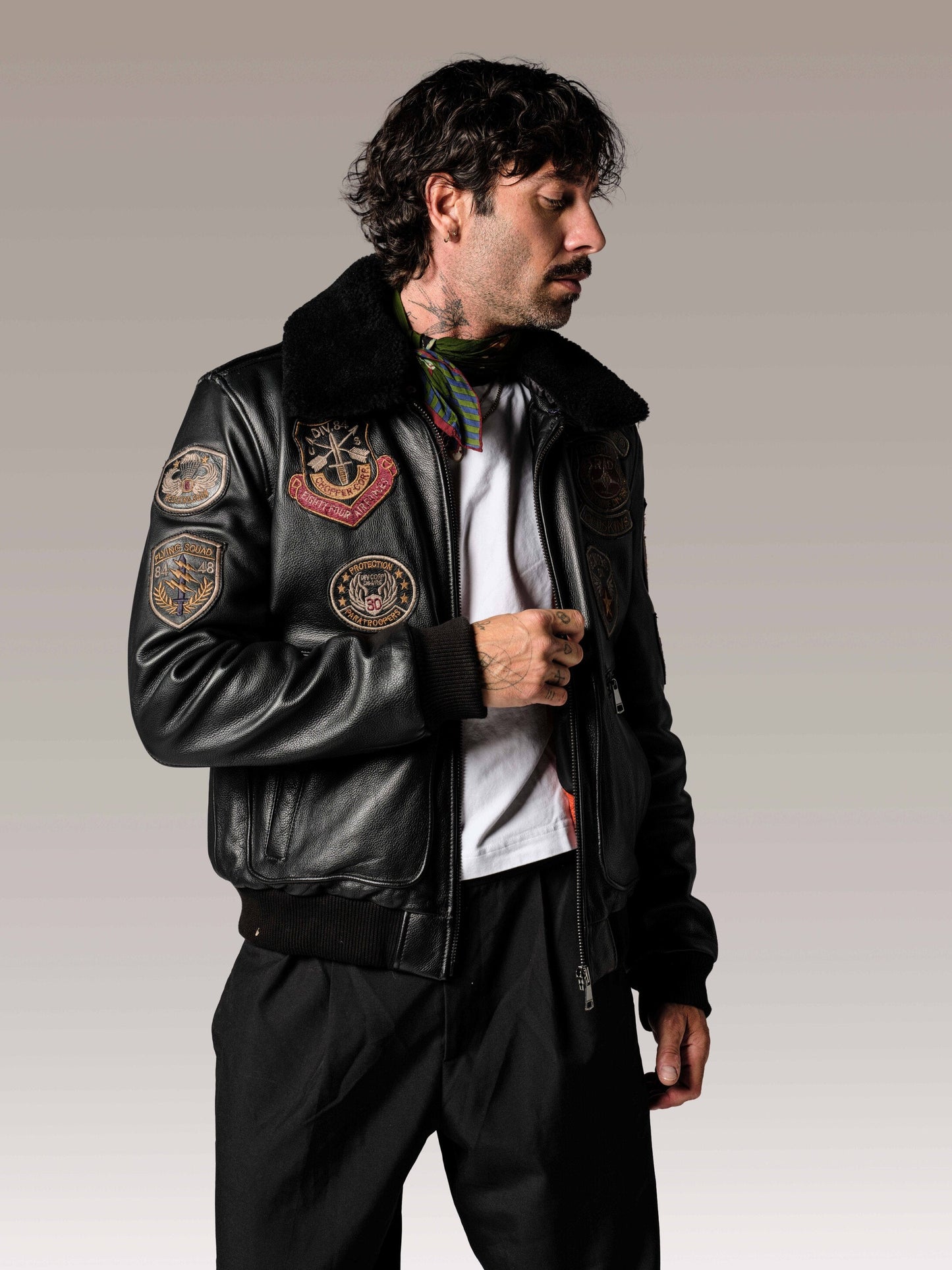 Blouson en cuir noir AVIA ARGUS