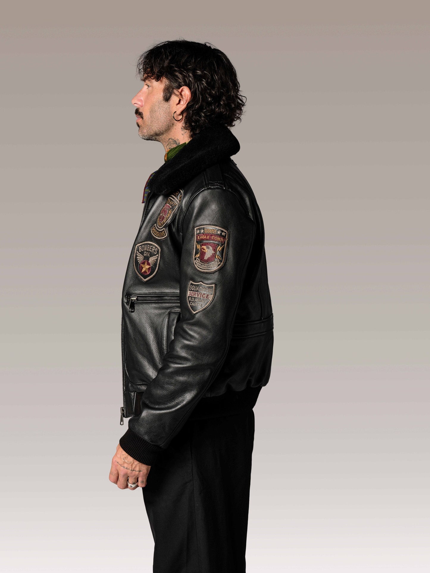 Blouson en cuir noir AVIA ARGUS