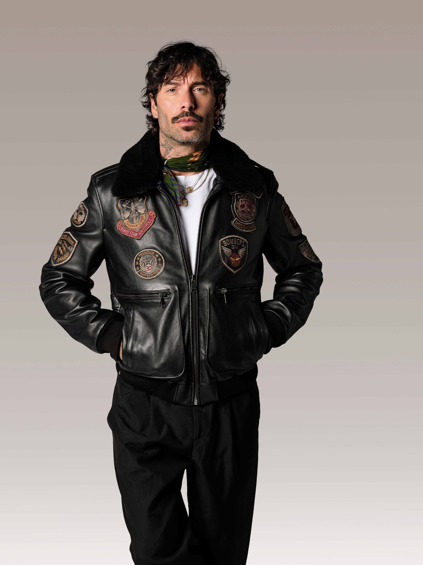 Blouson en cuir noir AVIA ARGUS