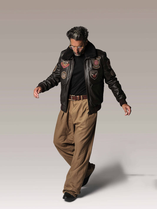 Blouson en cuir marron AVIA ARGUS