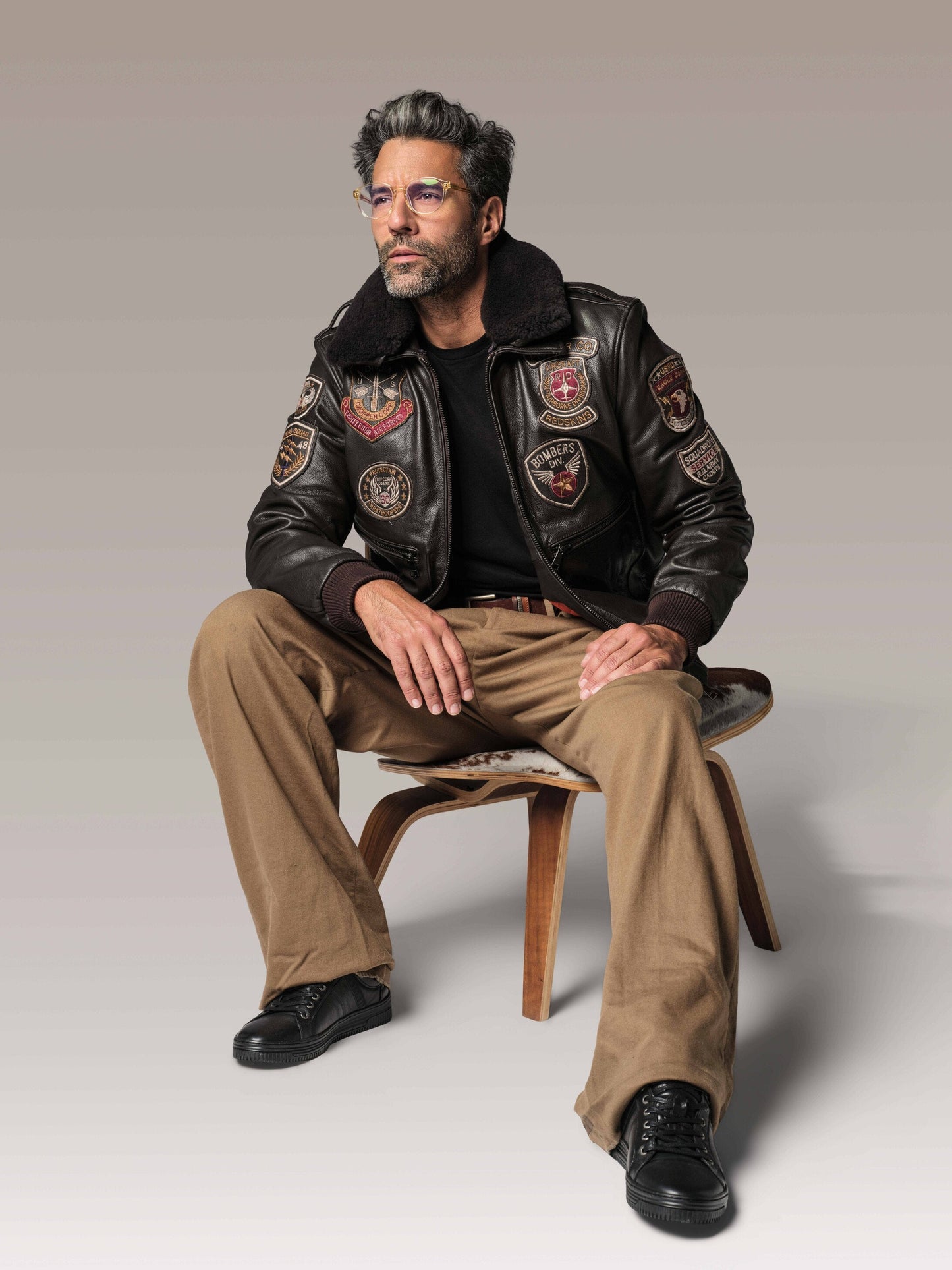 Blouson en cuir marron AVIA ARGUS