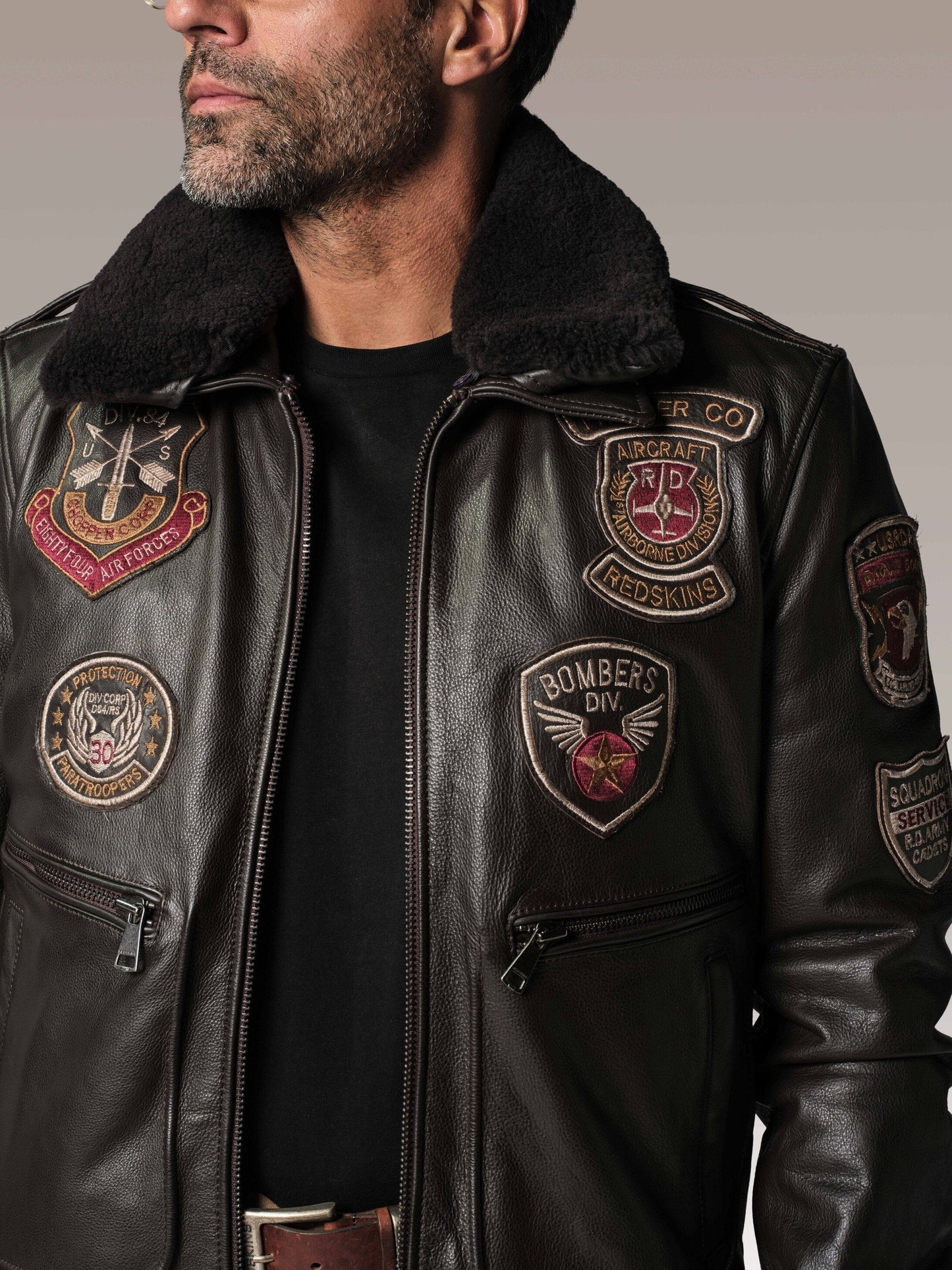 Blouson en cuir marron AVIA ARGUS