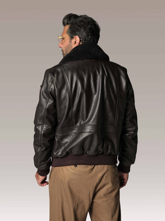 Blouson en cuir marron AVIA ARGUS