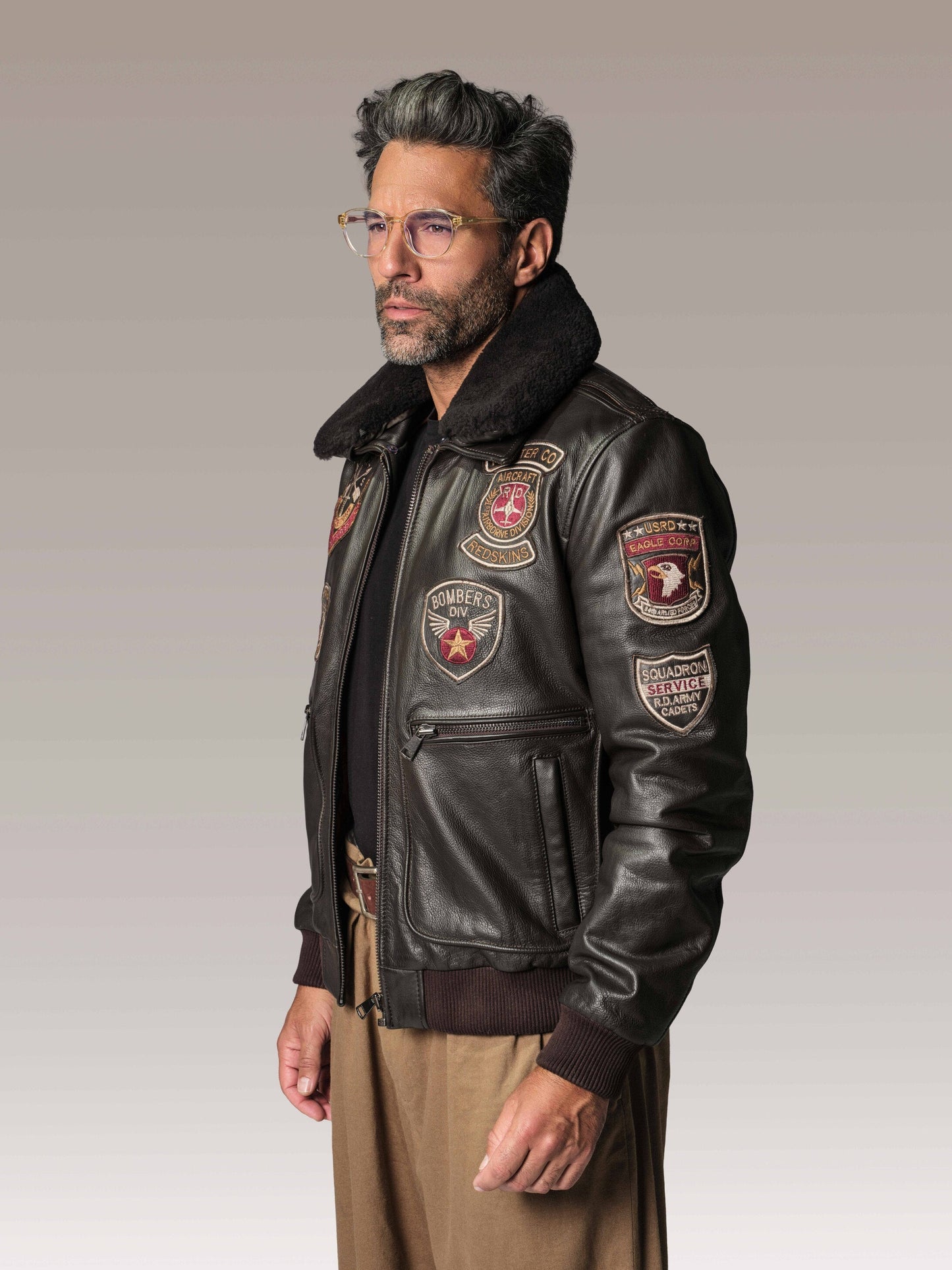 Blouson en cuir marron AVIA ARGUS