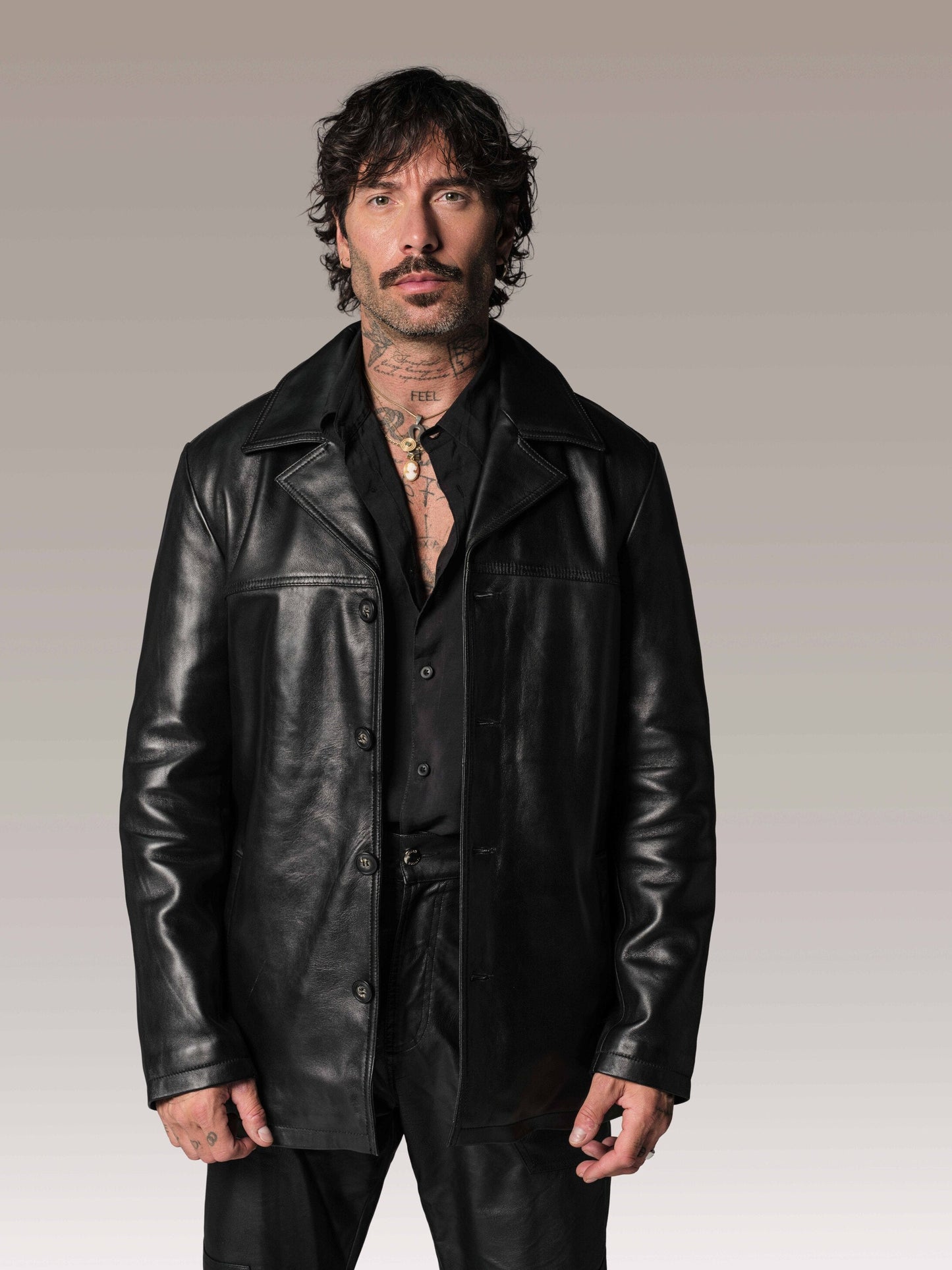 Veste en cuir noire BRASCO LEGEND