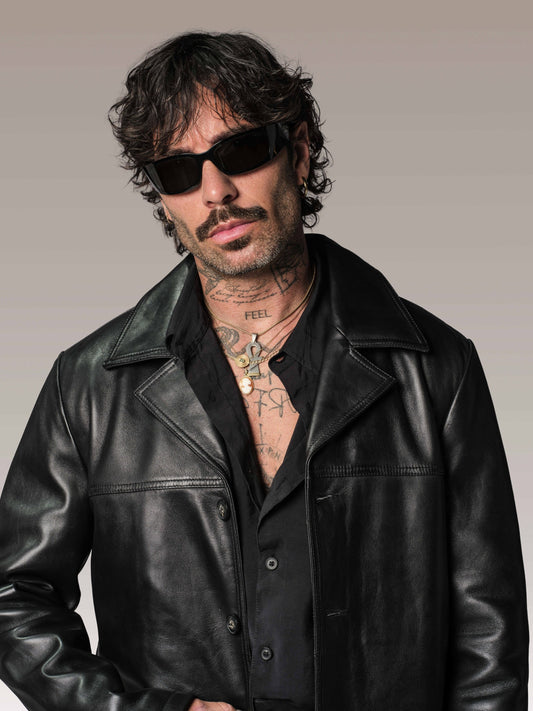 Veste en cuir noire BRASCO LEGEND