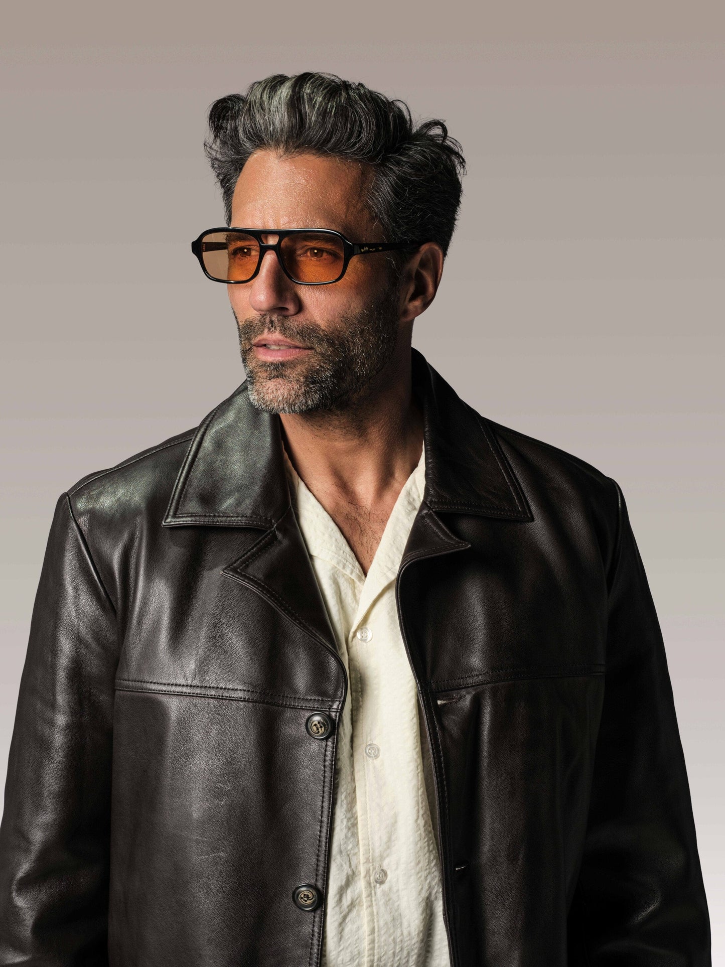 Veste en cuir marron BRASCO LEGEND