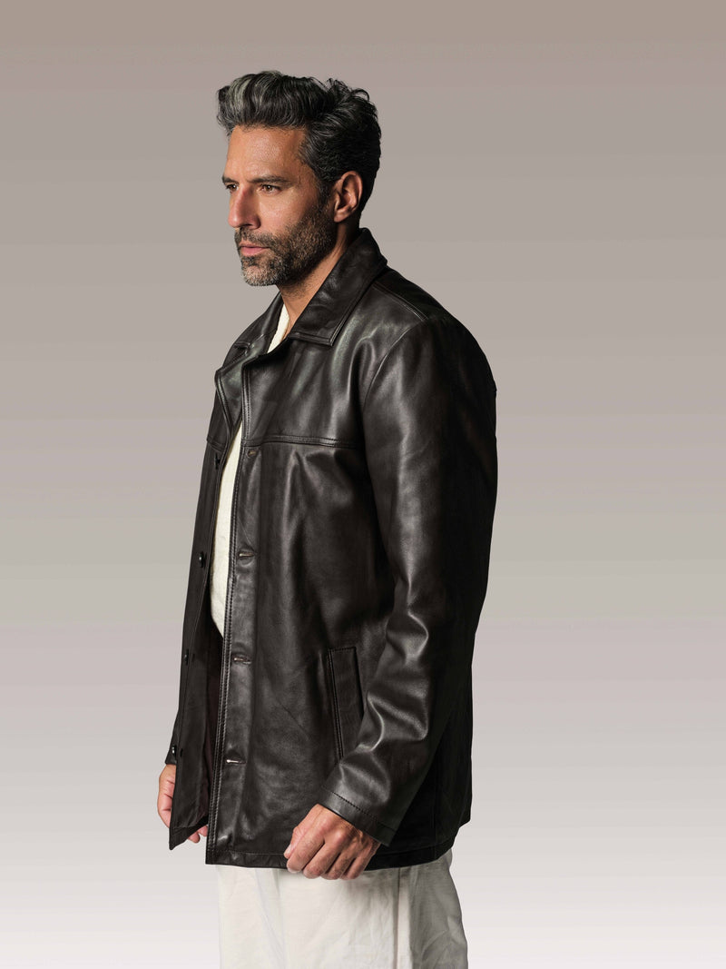 Veste en cuir marron BRASCO LEGEND