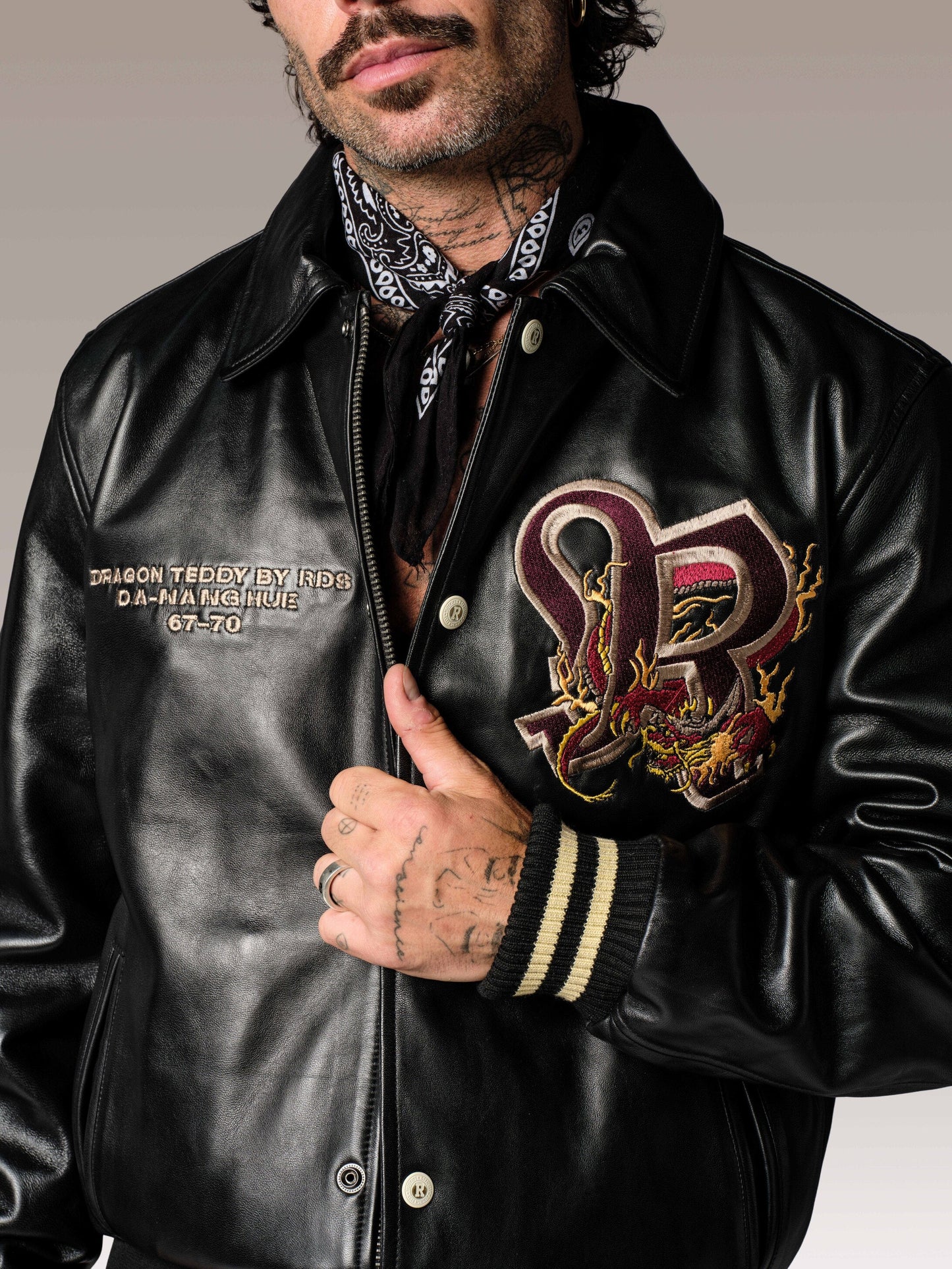 Blouson en cuir noir BRUCE LEGEND
