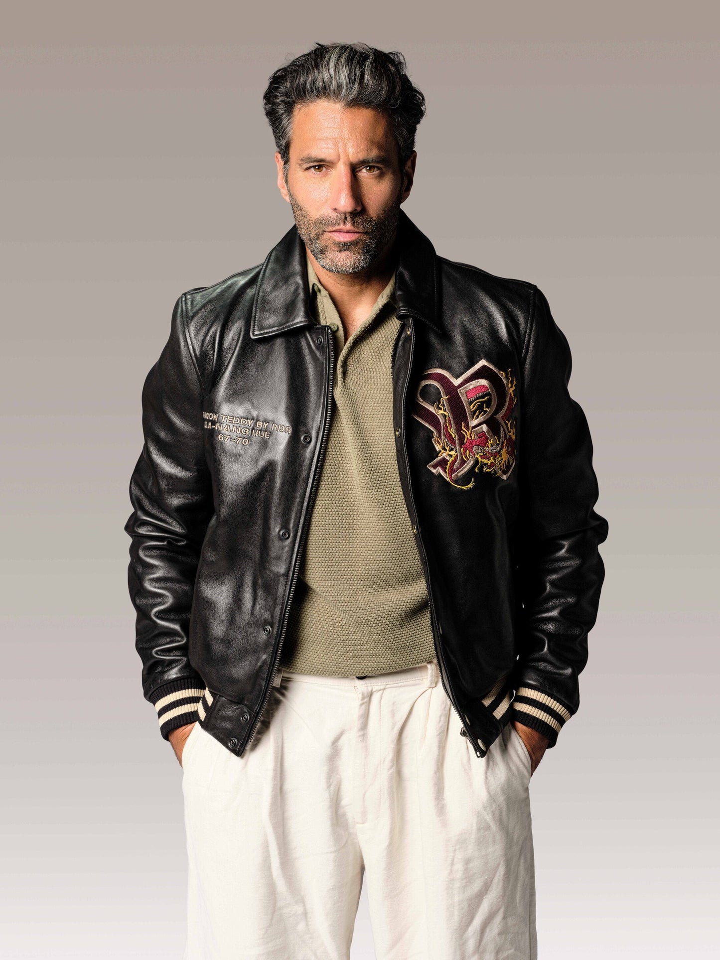 Blouson en cuir noir BRUCE LEGEND