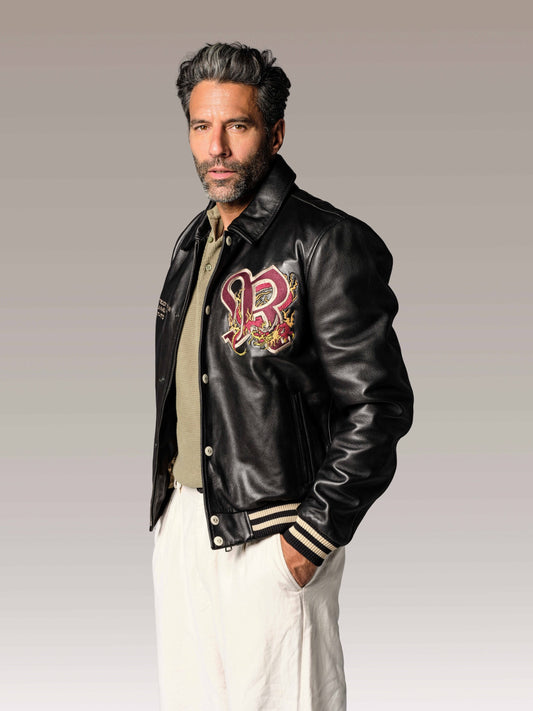 Blouson en cuir noir BRUCE LEGEND