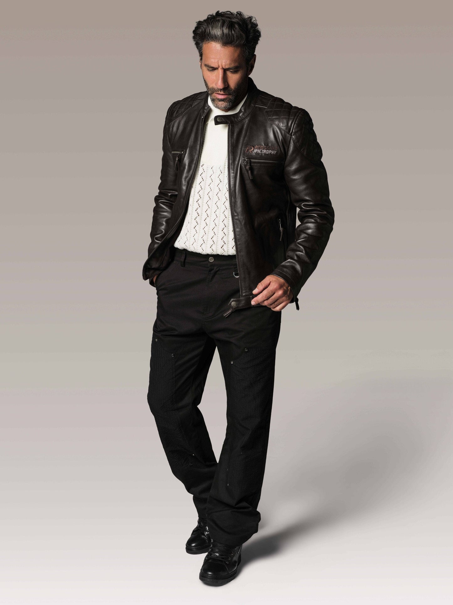 Blouson en cuir marron BULLIT LEGEND