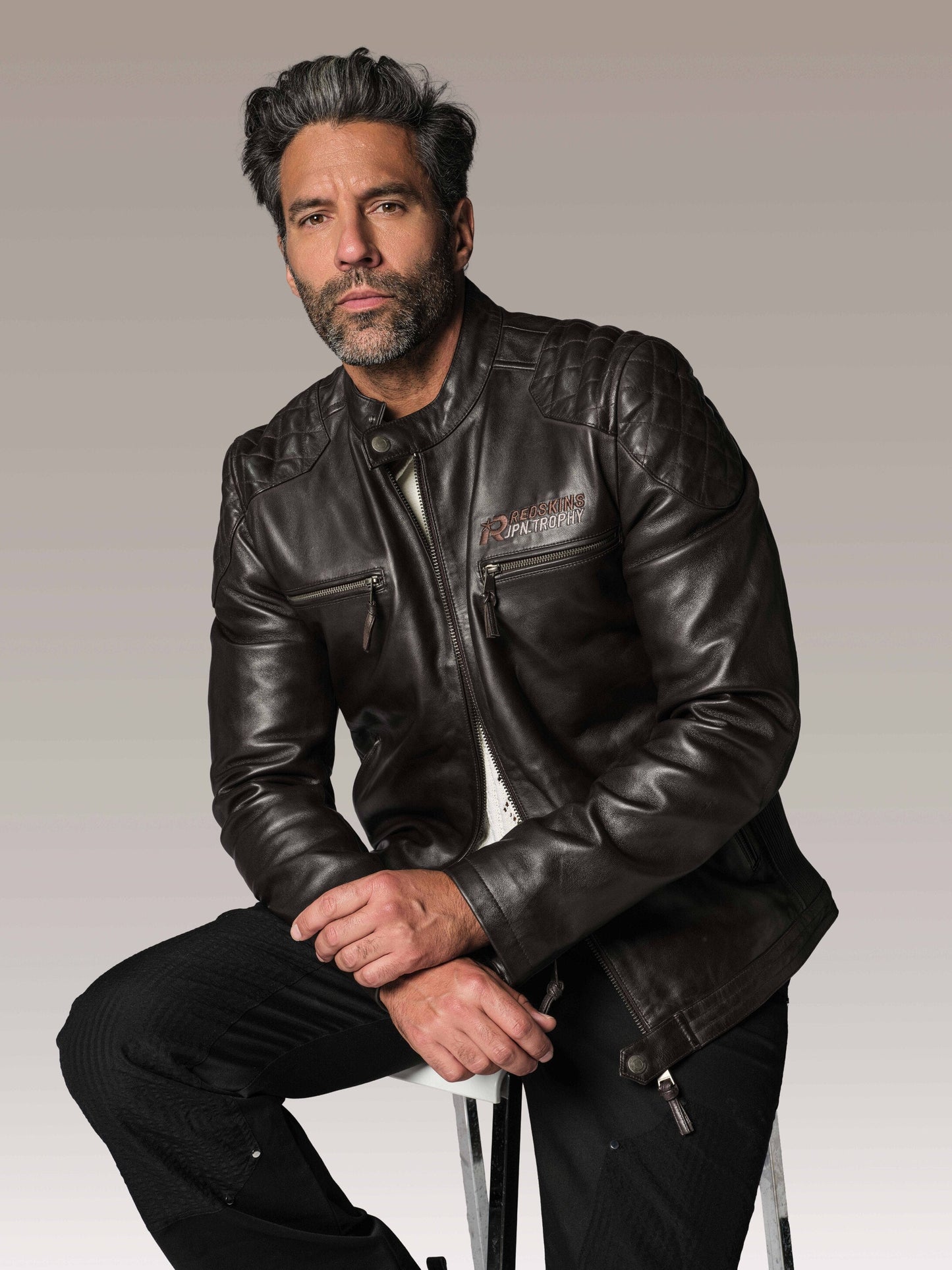 Blouson en cuir marron BULLIT LEGEND