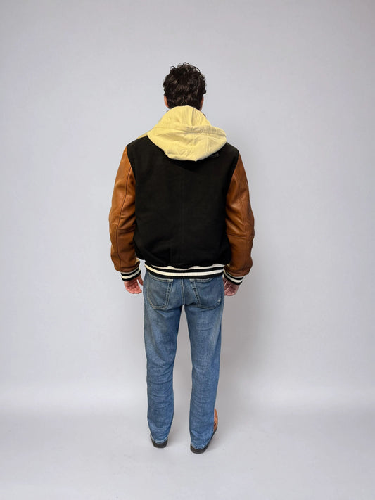 Blouson en cuir noir CAMBRIDGE SCHOOL