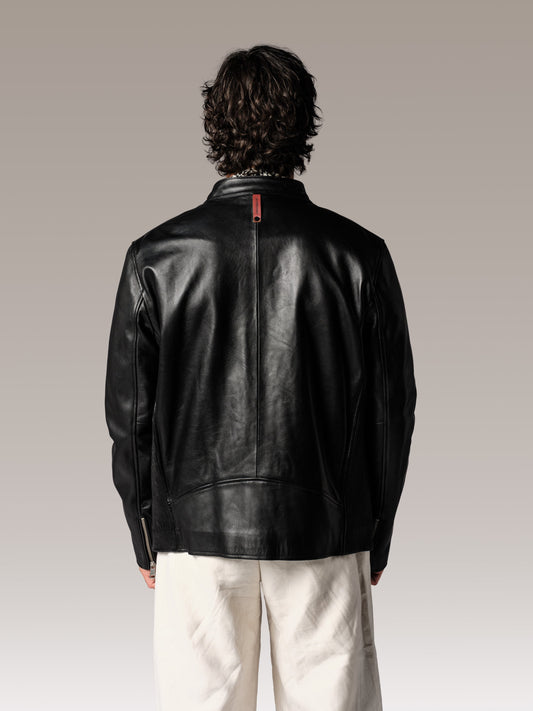 Blouson en cuir noir IRON ROAD