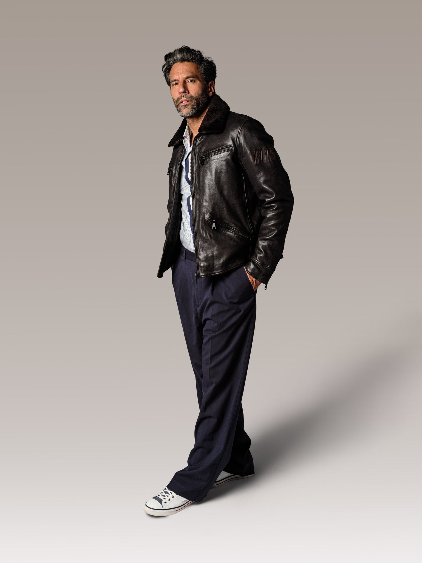 Blouson en cuir marron KAWA GLASGOW