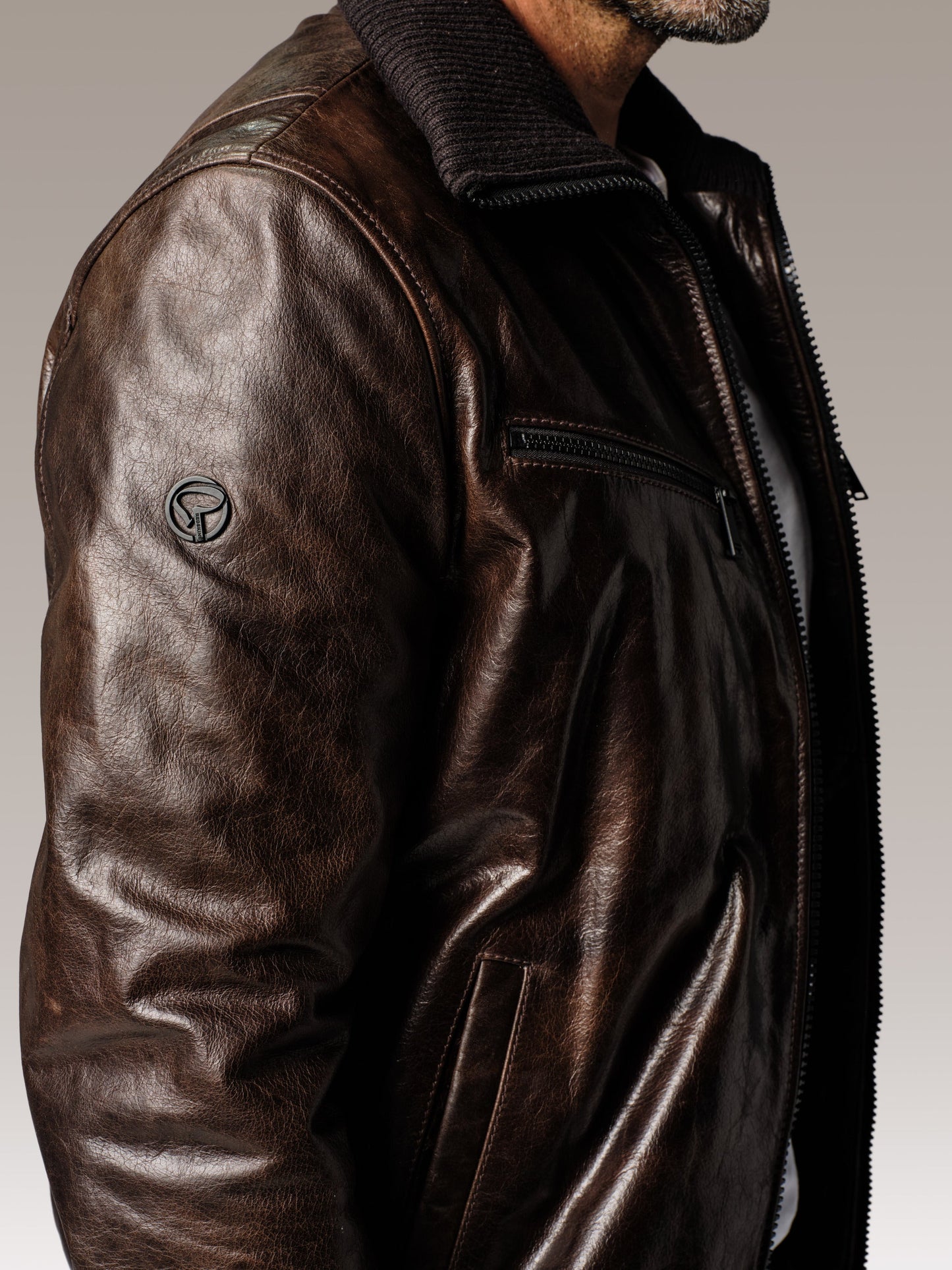 Blouson en cuir marron MIKE QUARTZ