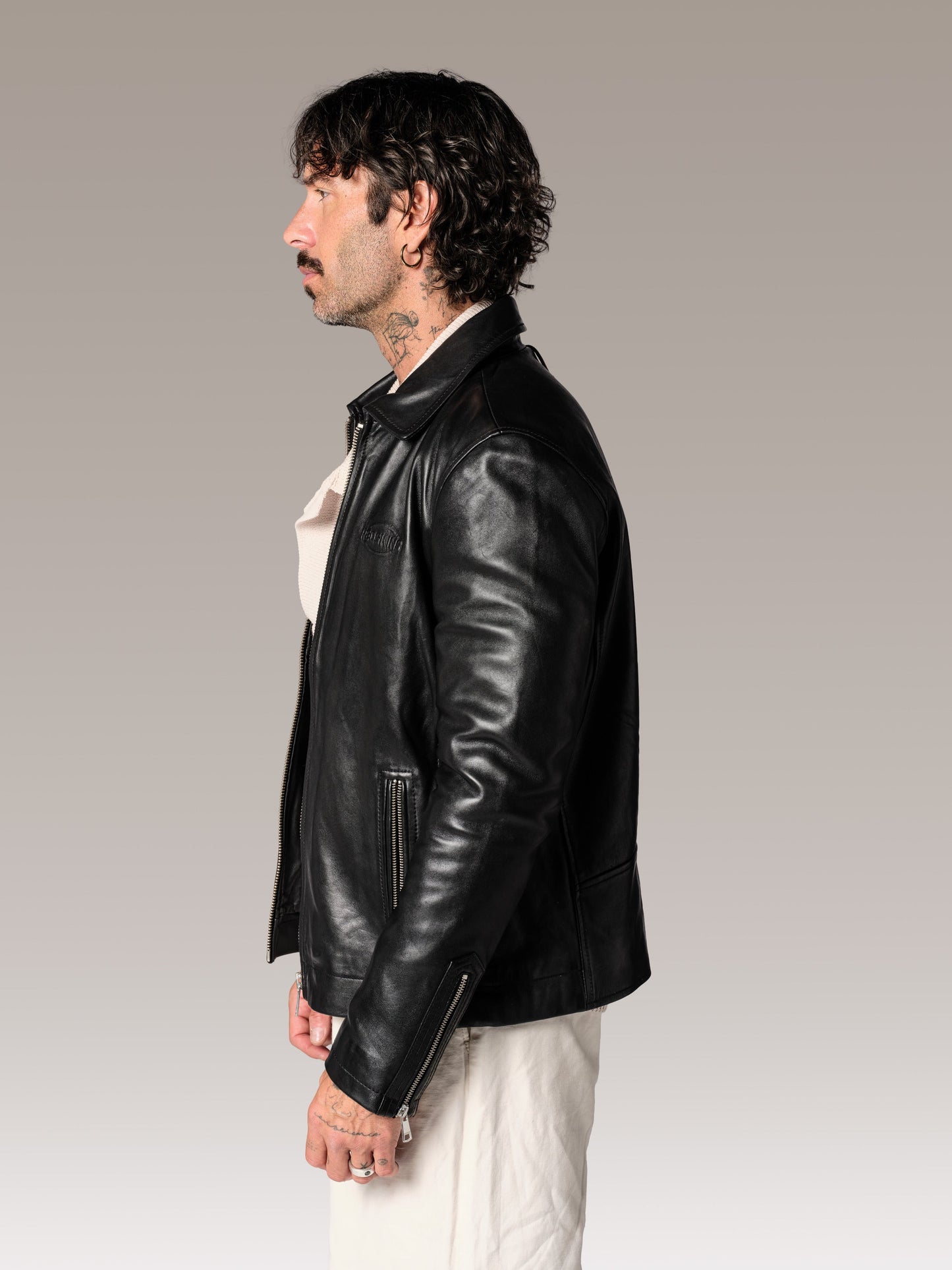 Blouson en cuir noir RIDER ROAD