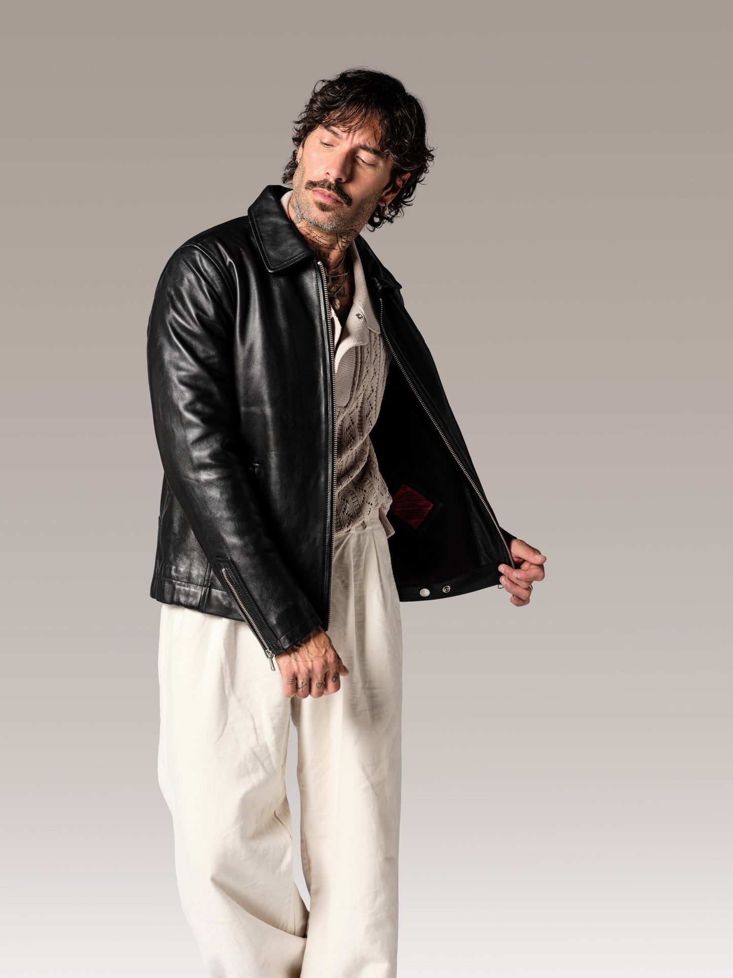 Blouson en cuir noir RIDER ROAD