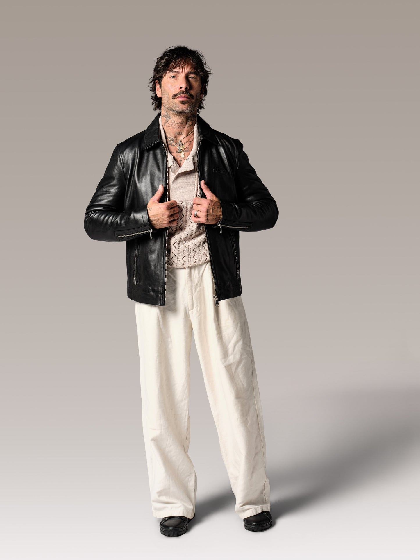 Blouson en cuir noir RIDER ROAD