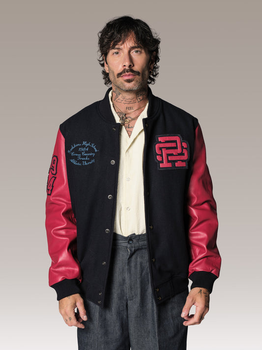 Blouson en cuir rouge RS ONE HATCH