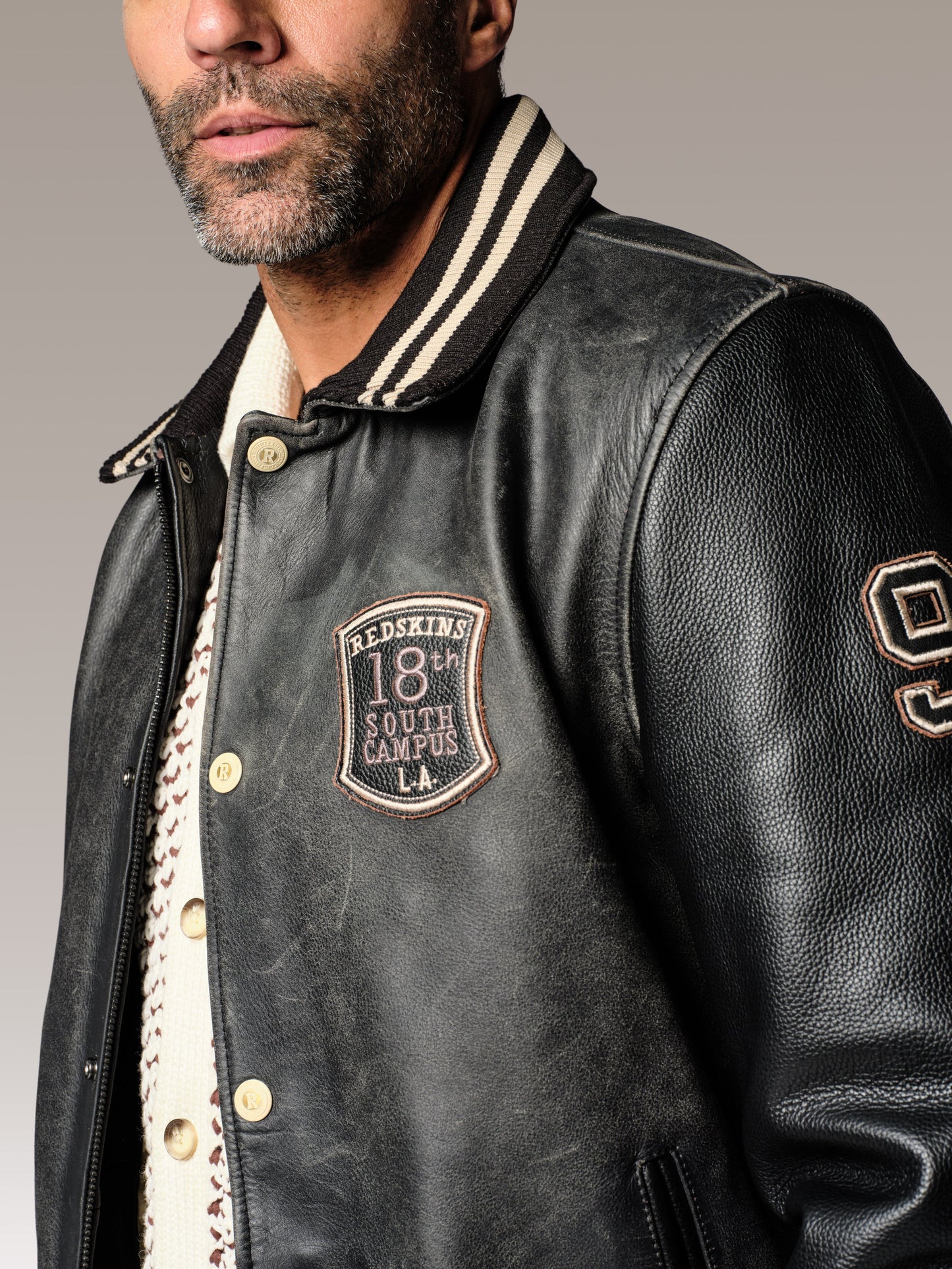 Blouson en cuir noir SKATBOARD COHIBA