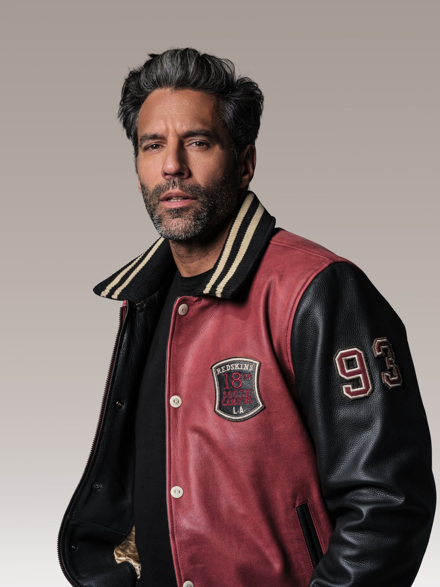 Blouson en cuir rouge SKATBOARD COHIBA