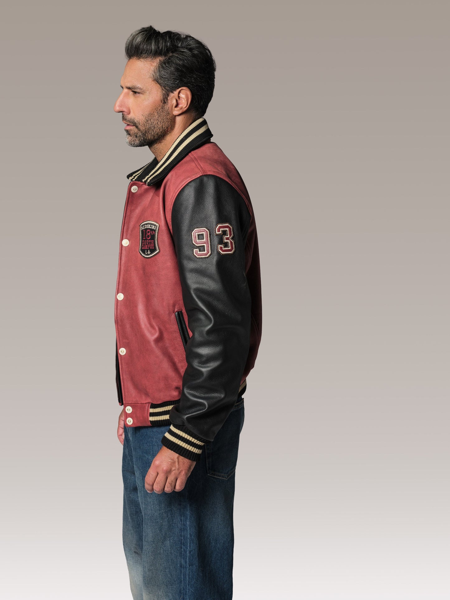 Blouson en cuir rouge SKATBOARD COHIBA