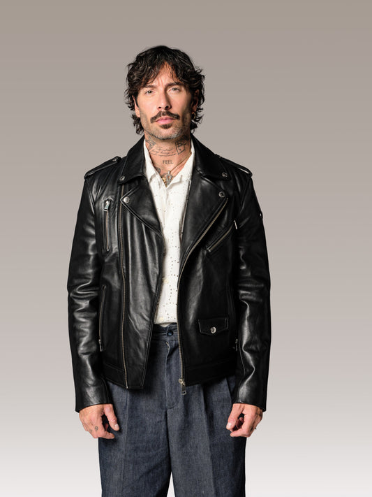 Blouson en cuir noir SPEEDSTER ROAD