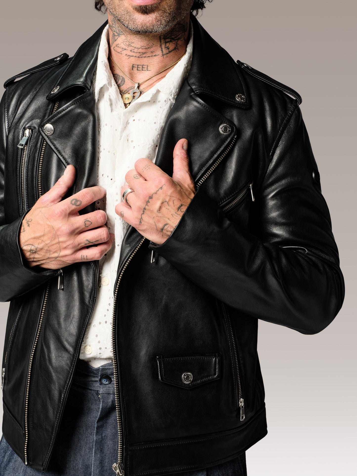 Blouson en cuir noir SPEEDSTER ROAD