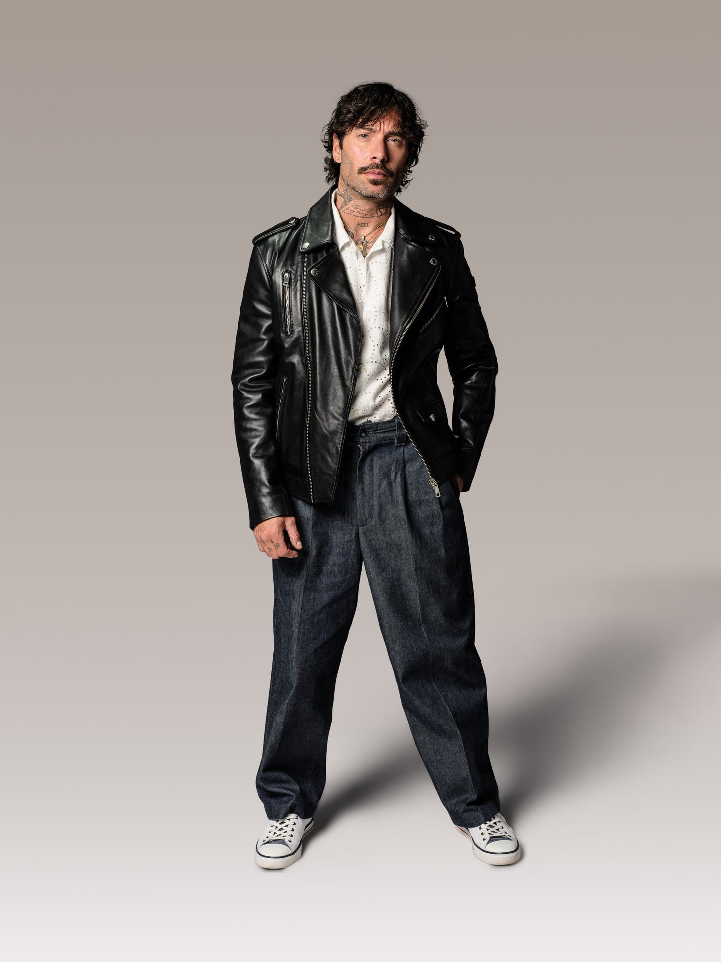 Blouson en cuir noir SPEEDSTER ROAD