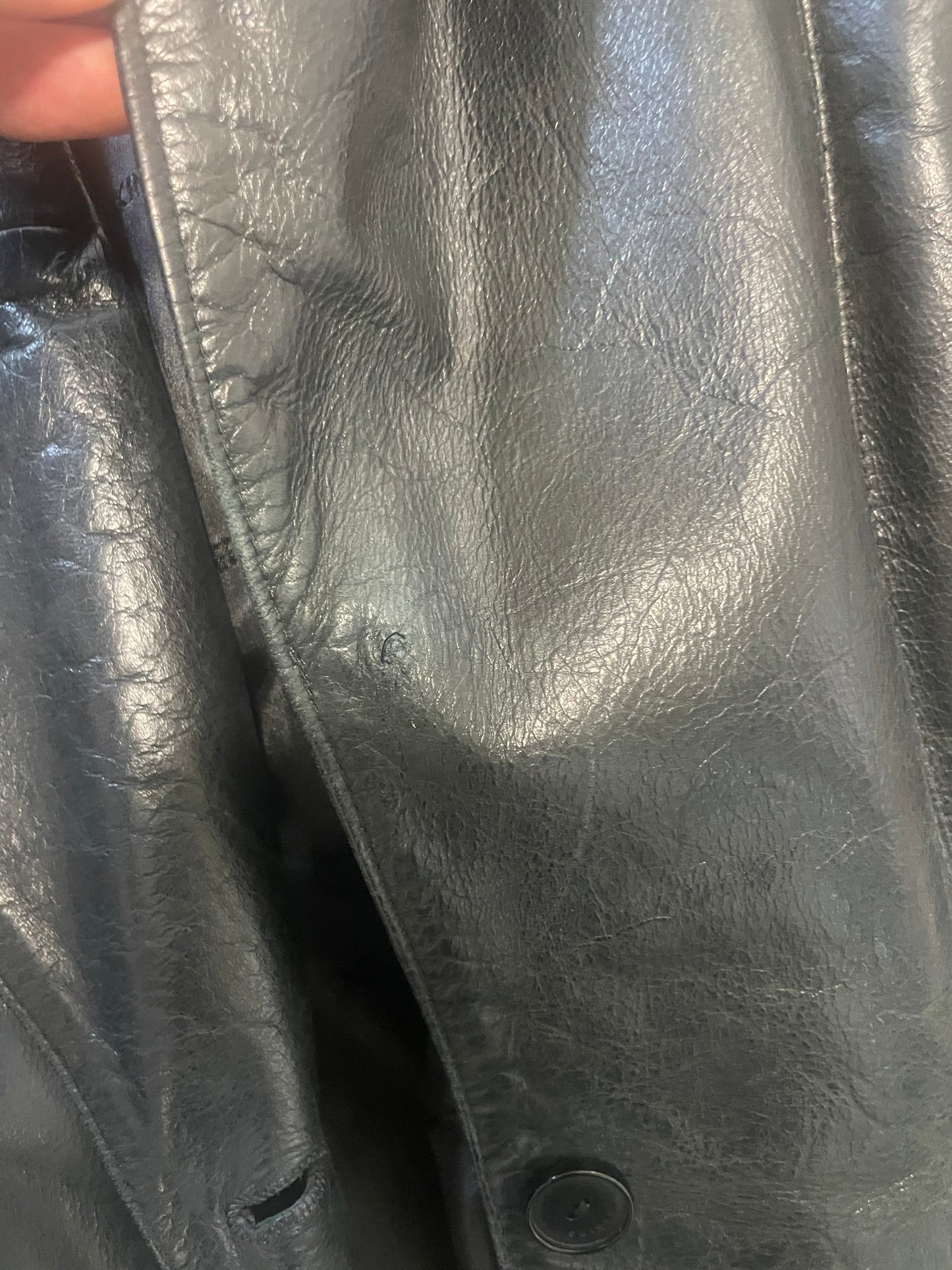 Veste 3/4 cuir noir