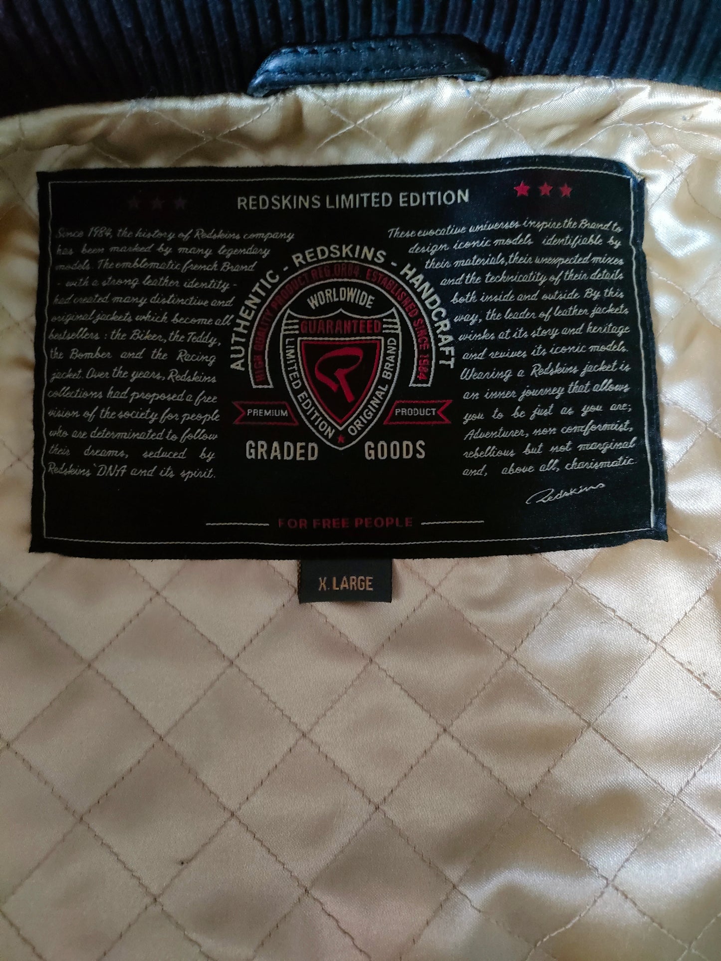 Redskins Teddy Cuir Véritable Planet Full Black XL – Édition Limitée – Confort Premium