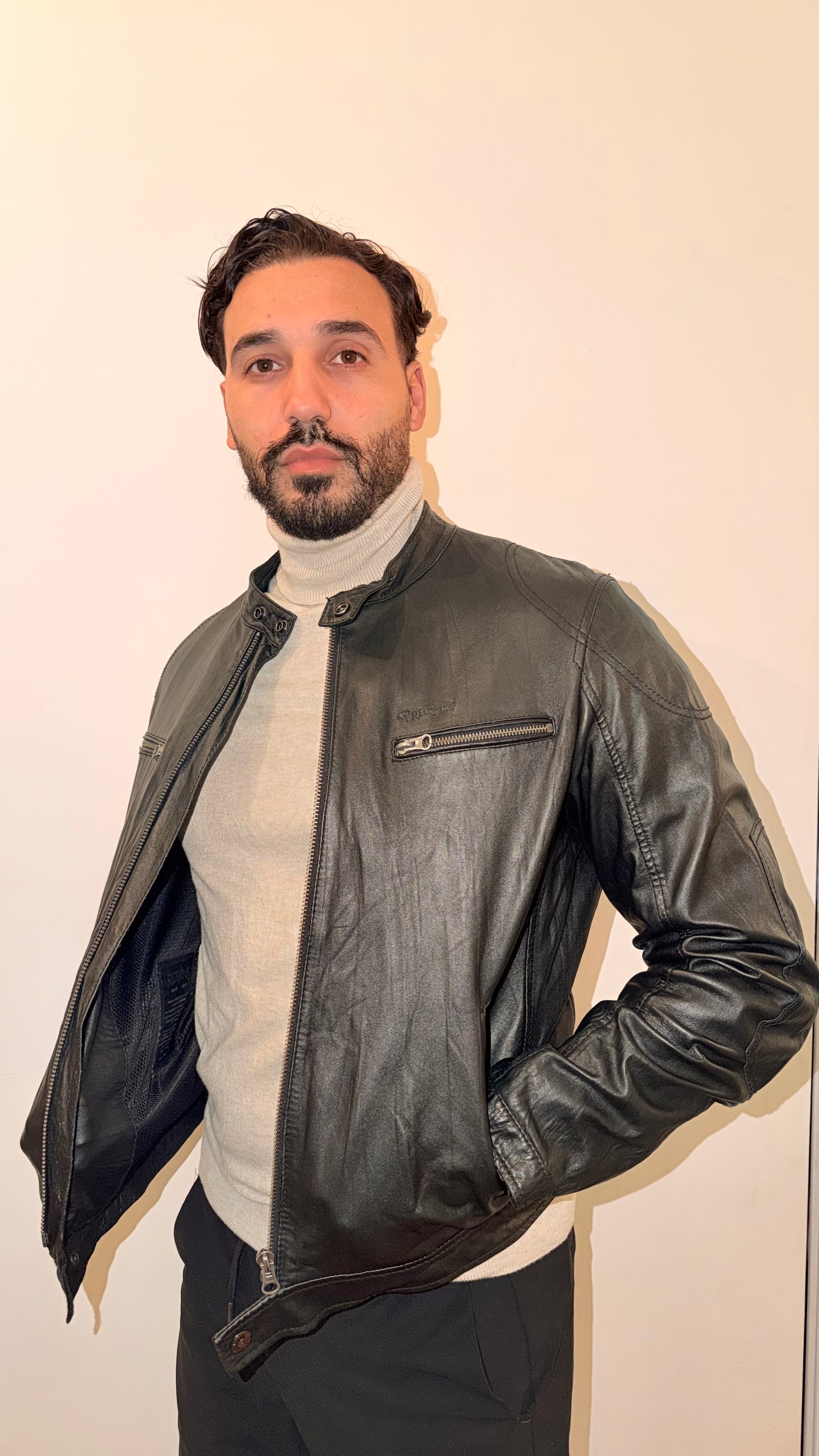 Veste cuir noir legere