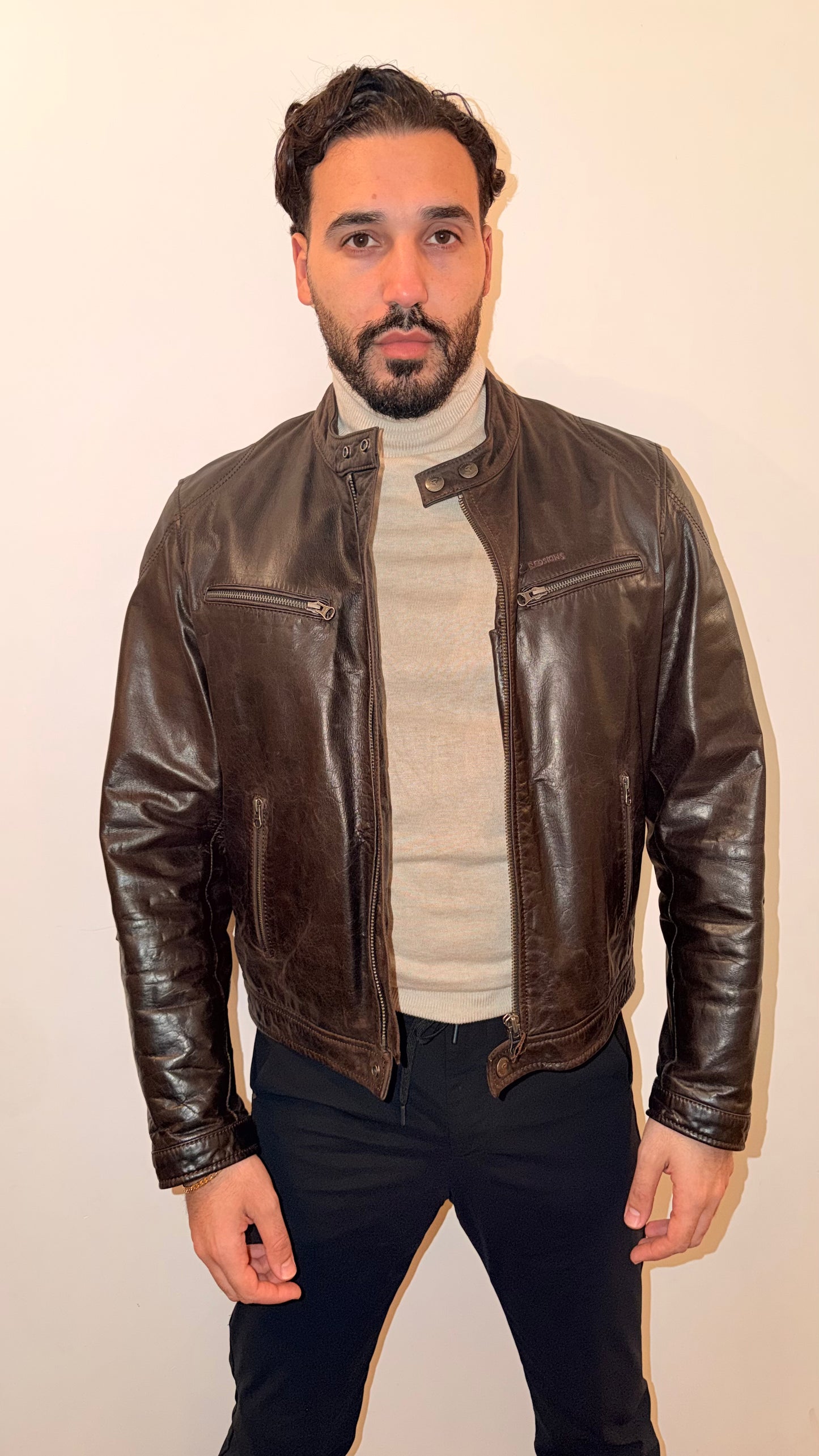 Vest Cuir Epais Vintage Marron