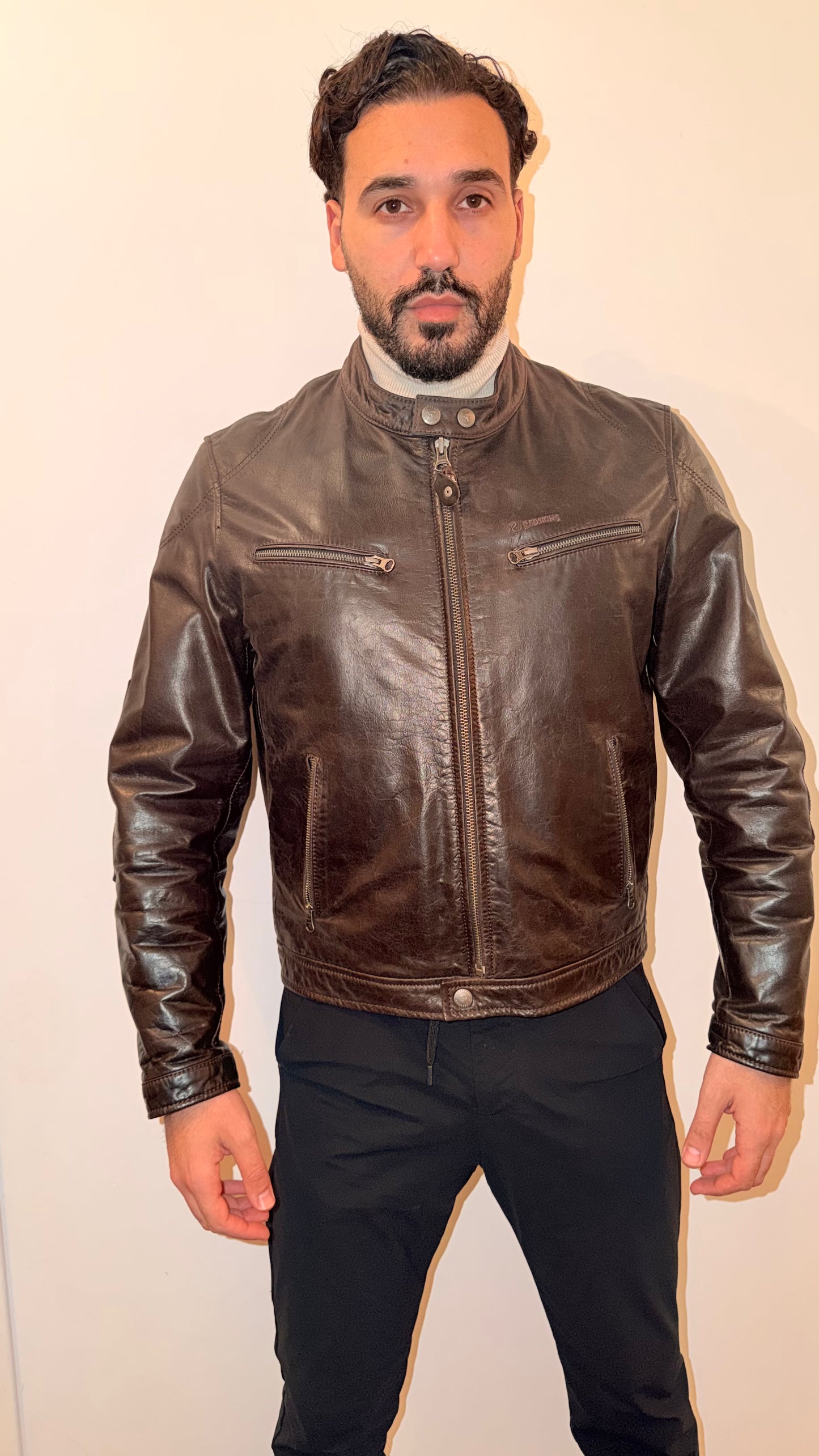 Vest Cuir Epais Vintage Marron