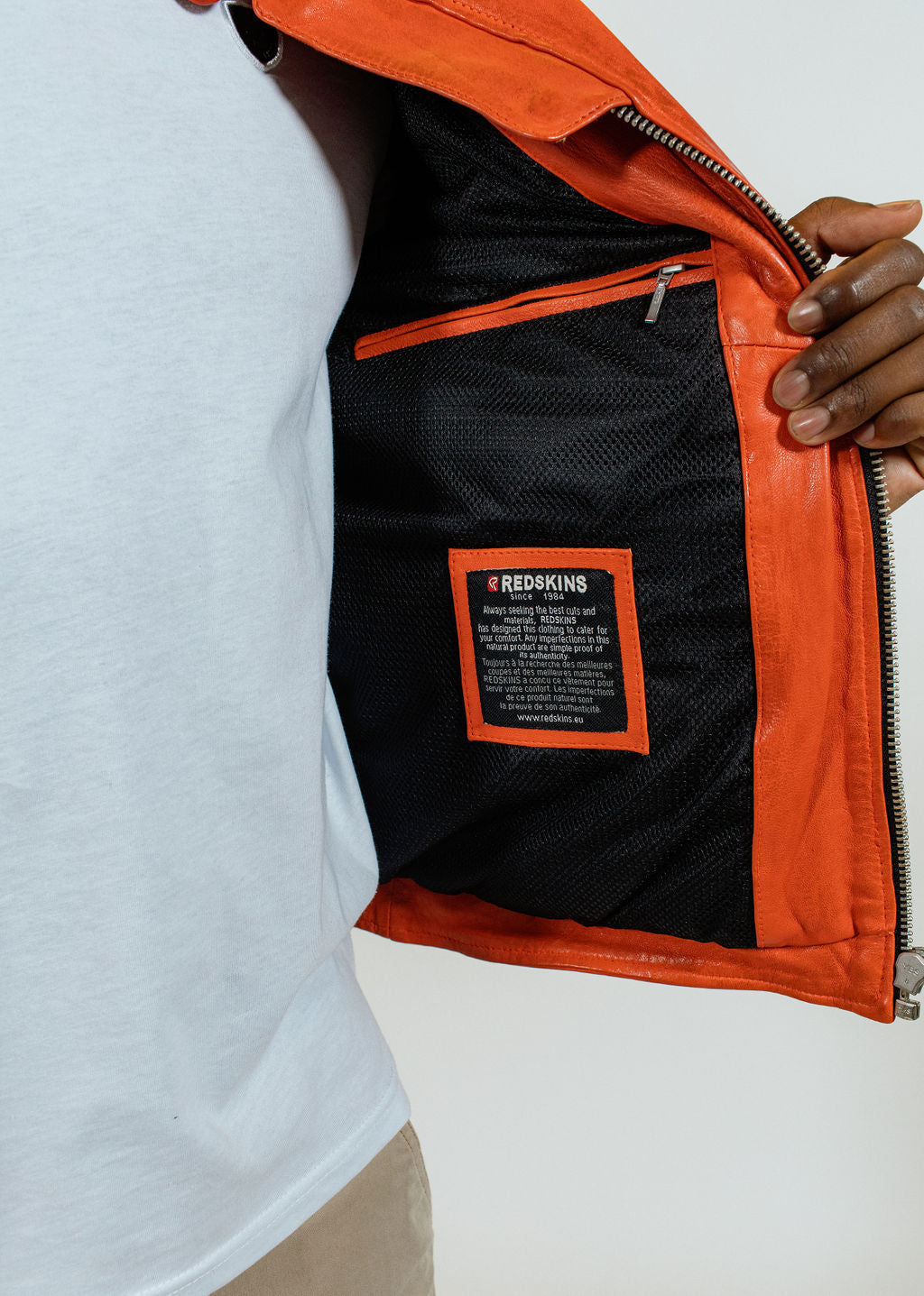 Blouson en cuir orange NITRO BARCELONA