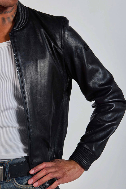 Cuir noir ROOSTER RACING